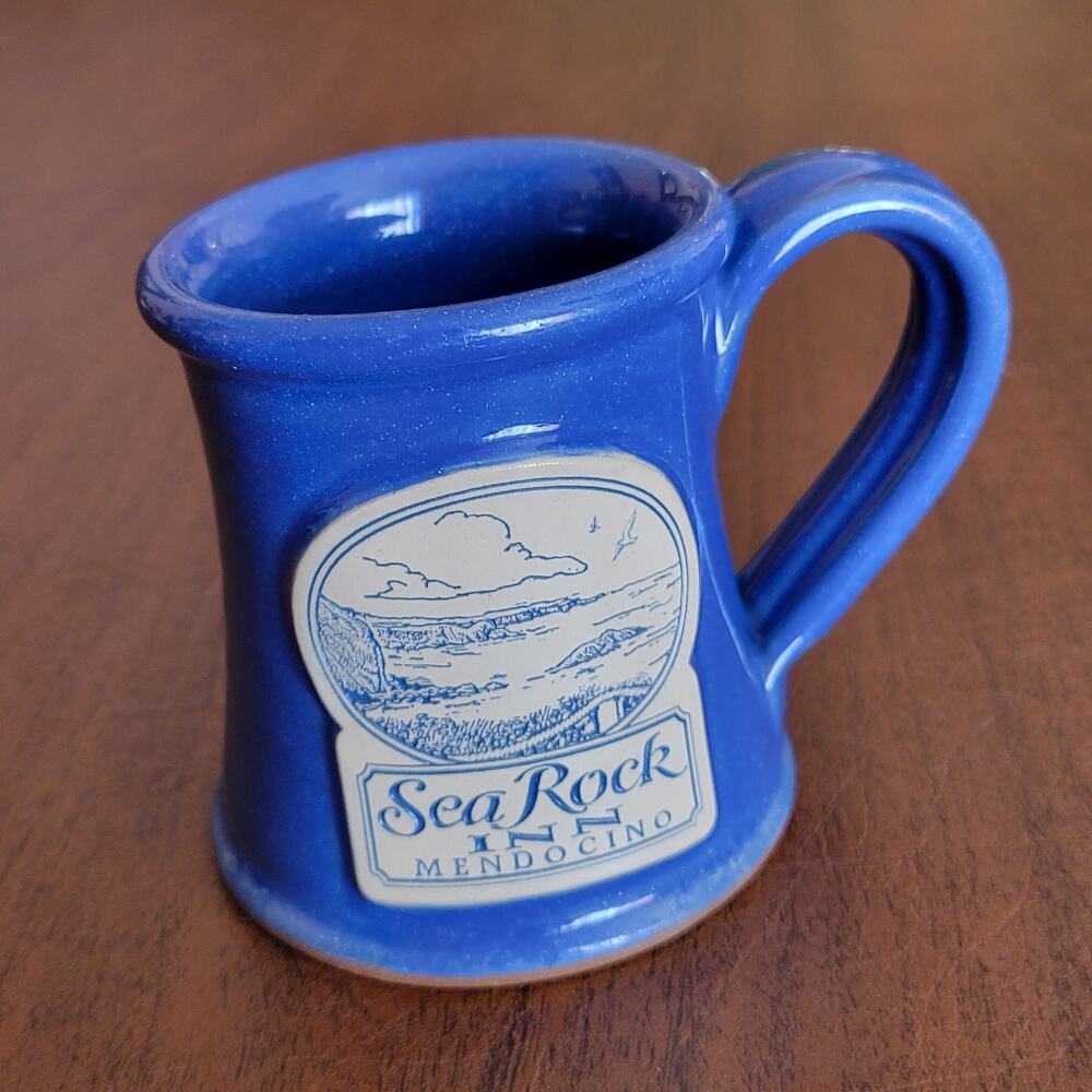 Deneen Pottery 10 Oz Mug Sea Rock Inn Mendocino 2011 Earthenware Pottery Blue